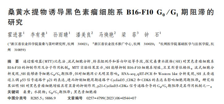 论文解读-桑黄水提物防治黑色素瘤的机制(图3)