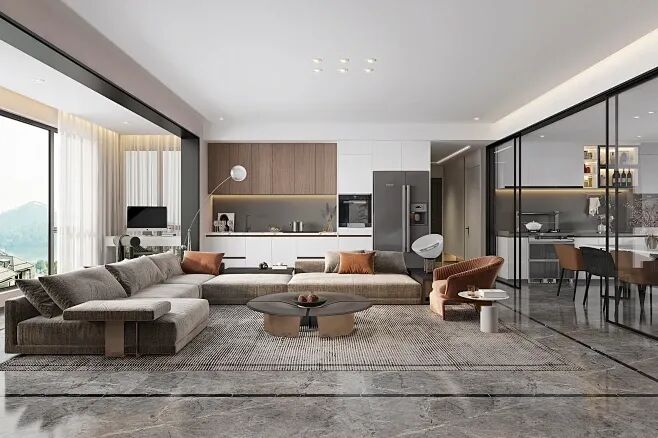 【新提醒】现代风格客餐厅-室内设计-拓者设计吧