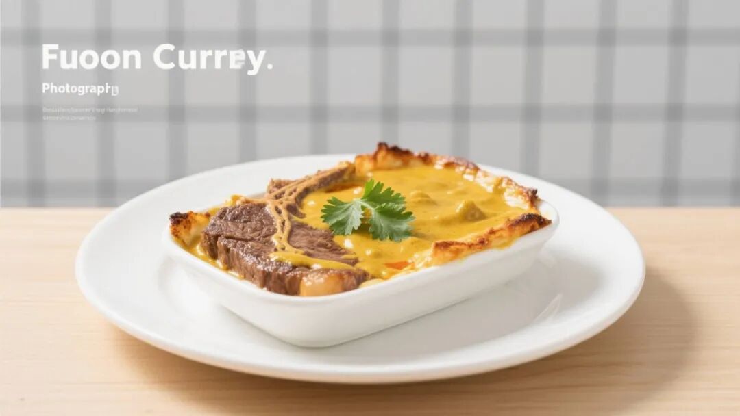 咖哩焗牛排美食现代餐饮风格顶部海报图片