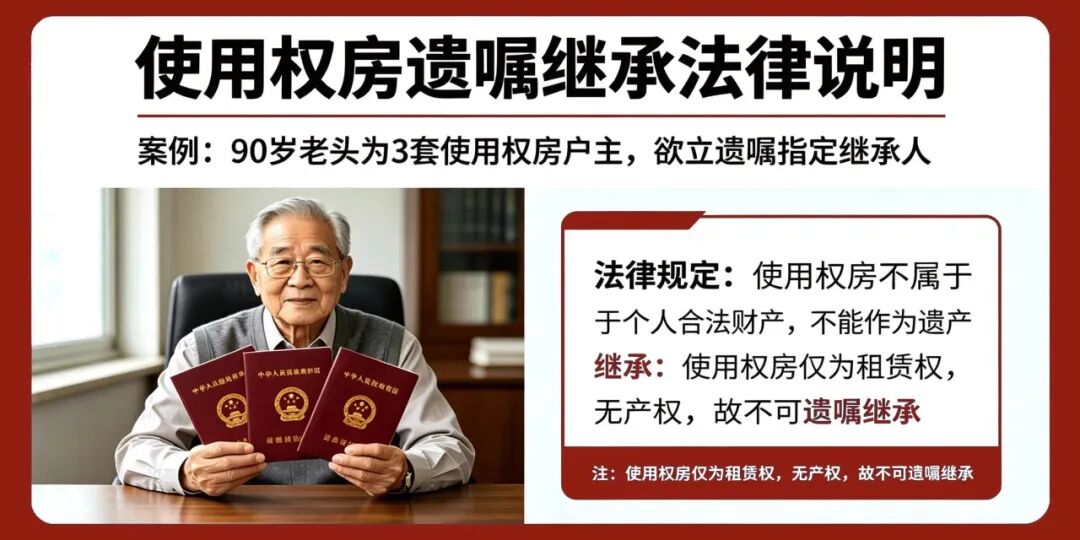90岁老人的烦心事：3套使用权房落满户口，立遗嘱真能解决问题吗？