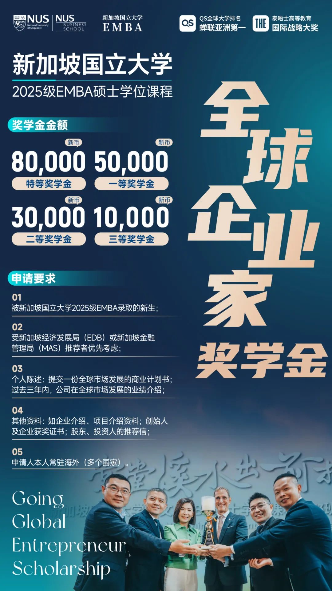 新加坡国立大学2025级EMBA新生奖学金计划