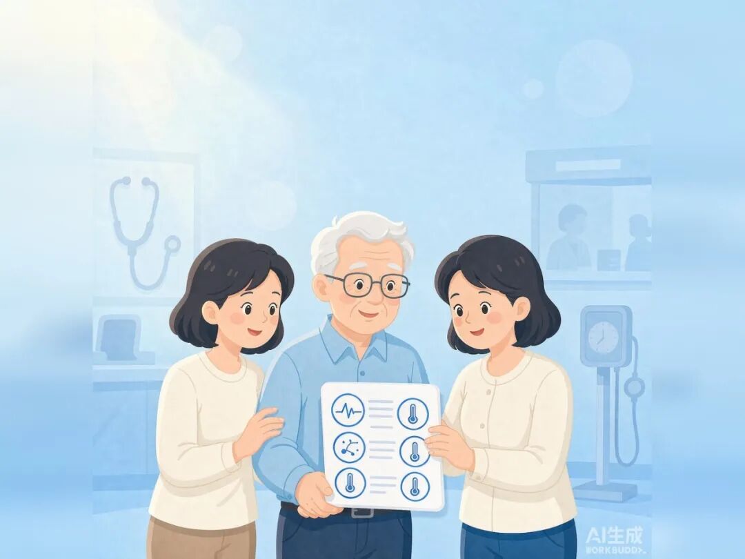 子女陪父母查看体检报告