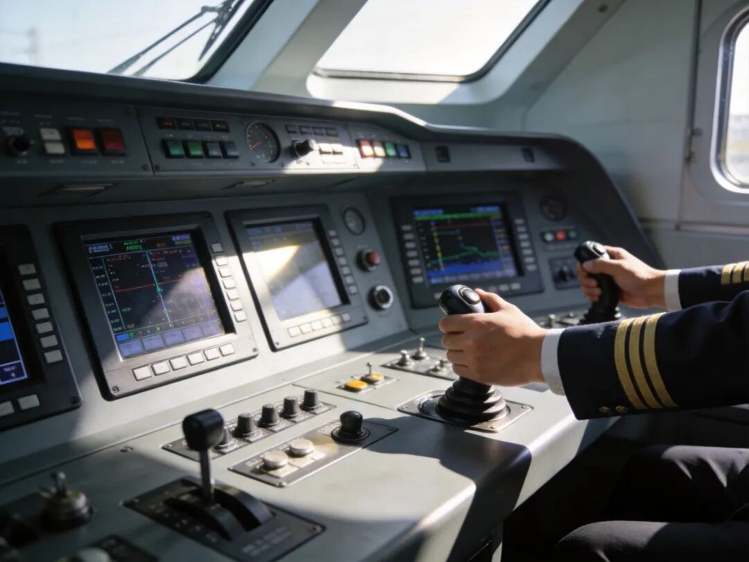 列车驾驶台操作