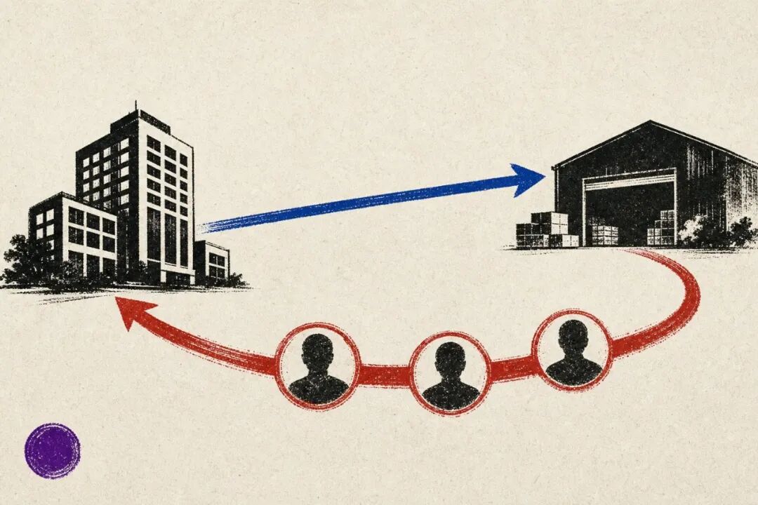 视觉示意图：货款经个人账户回流（非涉案账户截图）