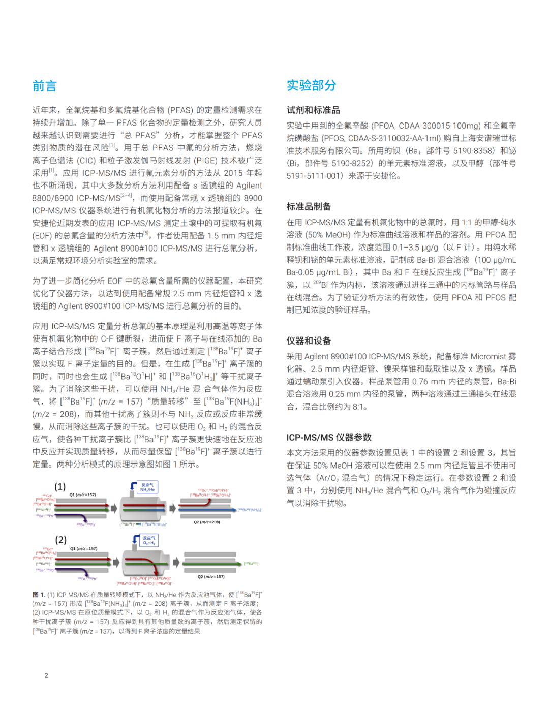 ICP-MS/MS 測定有機(jī)氟化物中總氟含量的普適性方案