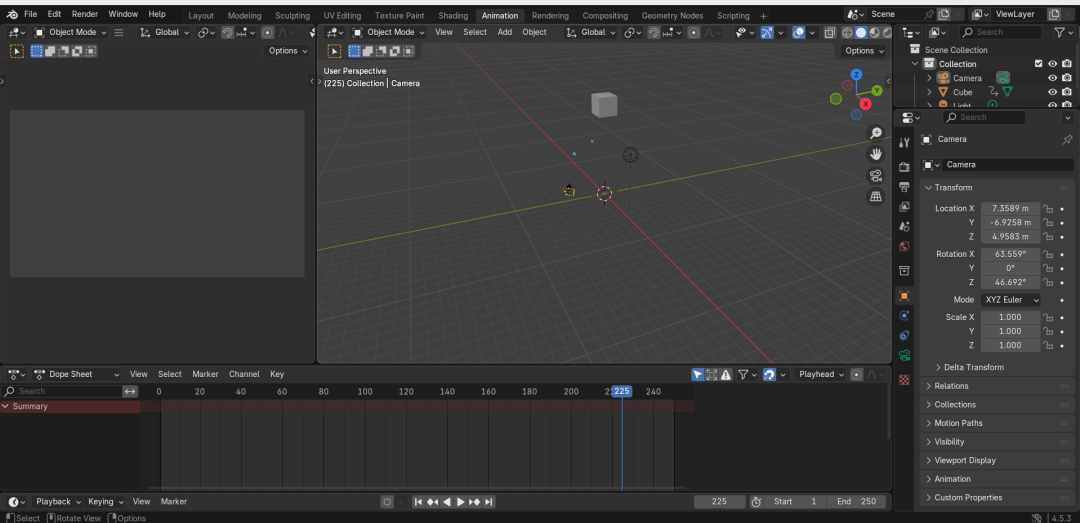 Blender动画工作区
