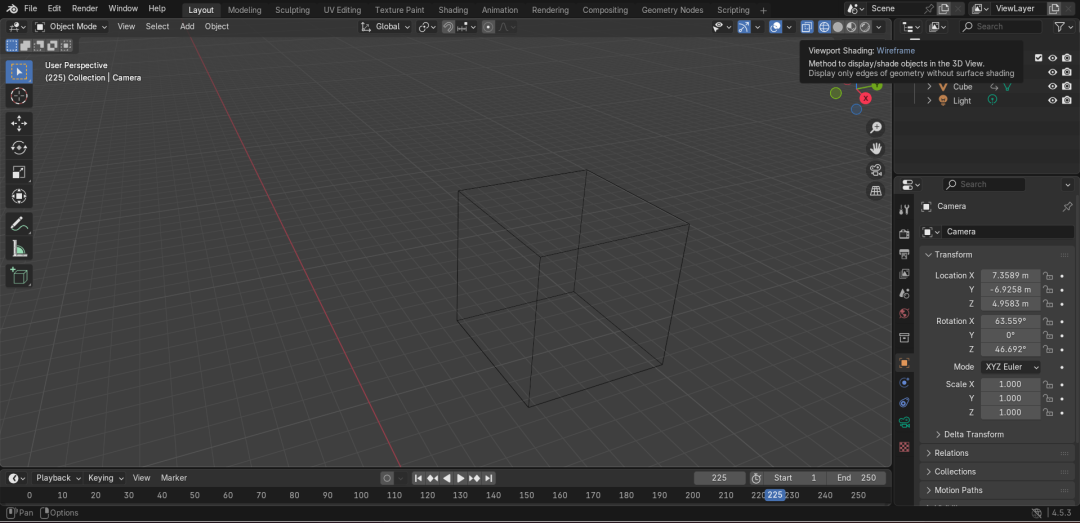 Blender线框视图模式