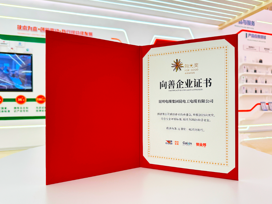 商业向善——昆电工蝉联2025向光奖·向善企业.png