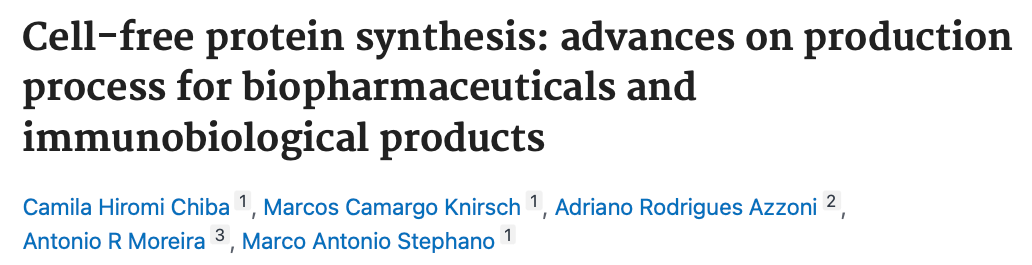 CFPS：生物制药和免疫生物制品生产工艺进展