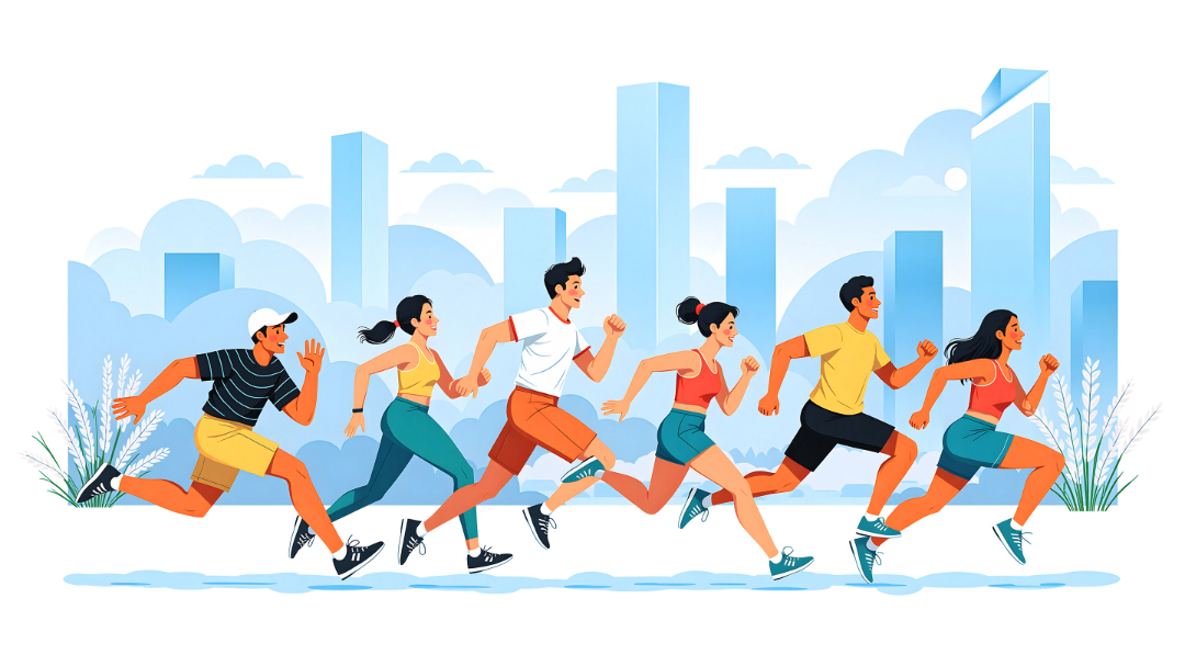 素材_常规内容-插画风系列扁平运动跑步马拉松元素_194474246.png