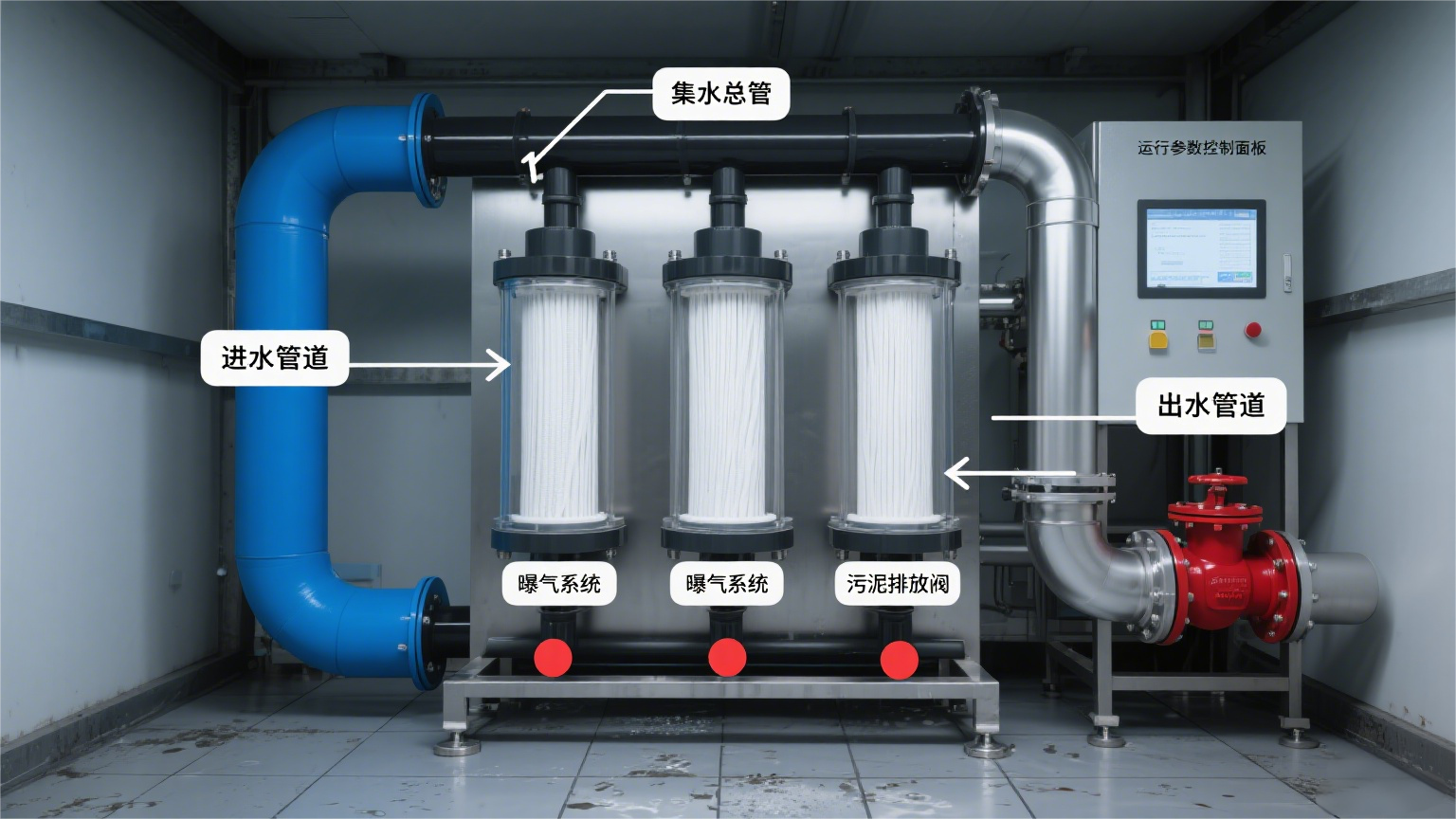 PVDF中空纤维膜示意图