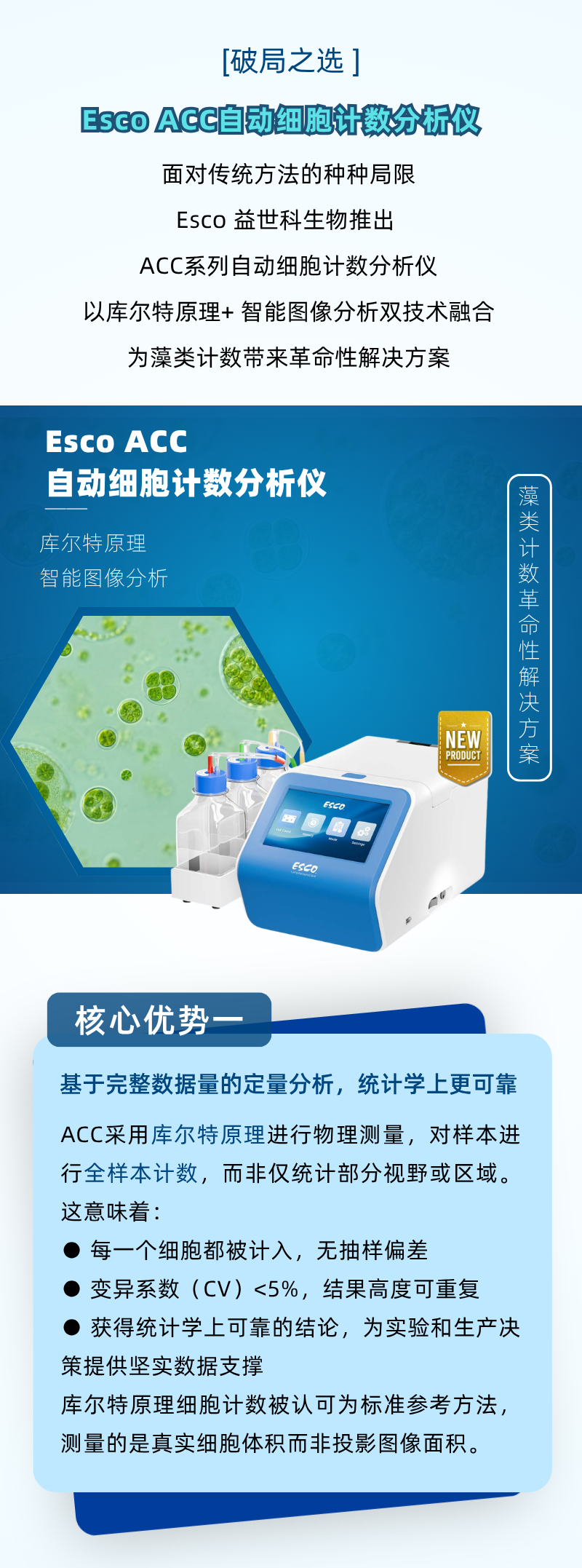 藻类计数，你还在用“老办法“吗？Esco ACC自动细胞计数分析仪应用方案