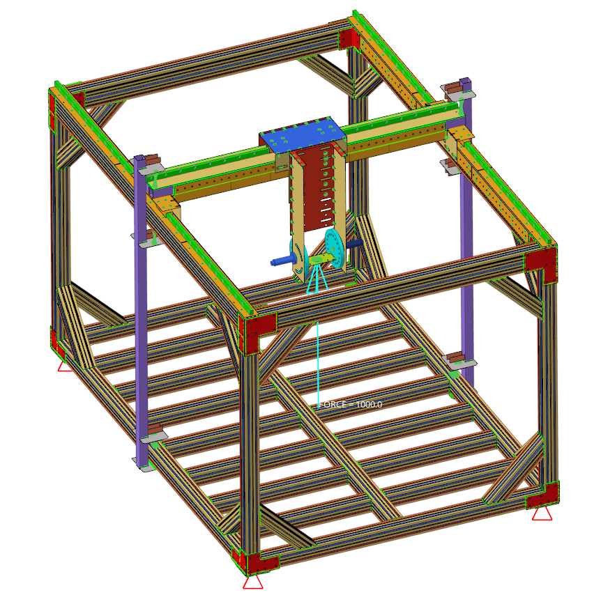 案例分享｜基于 Altair SimSolid 的大型通用工装结构力学仿真分析及试验对标的图7