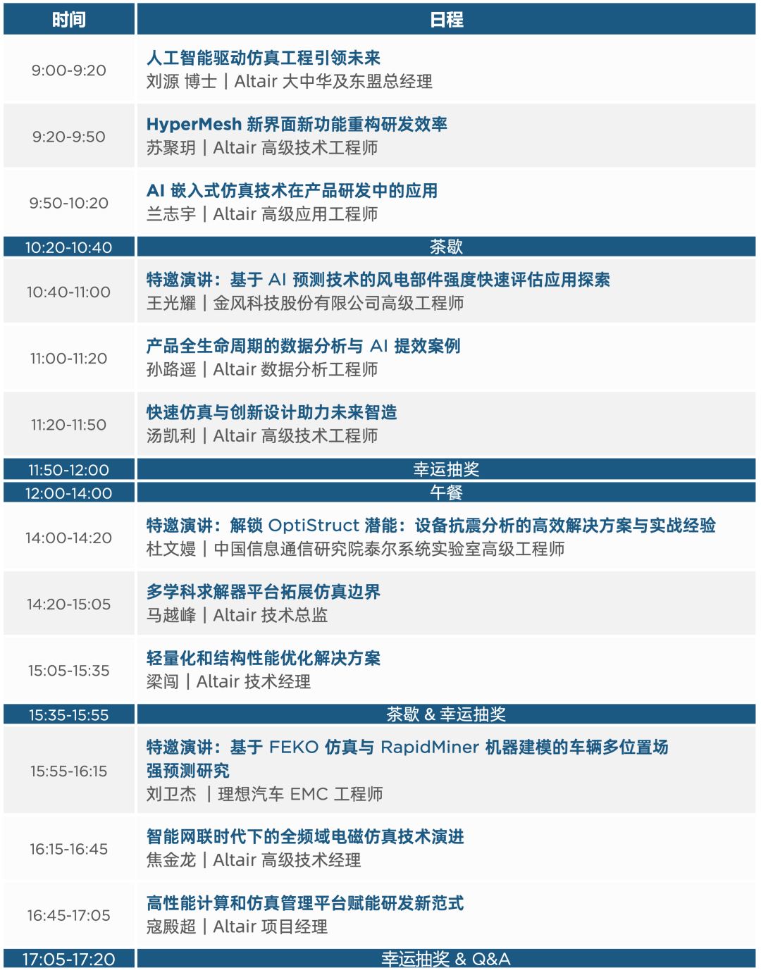 Last Call丨精彩嘉宾阵容，完整日程揭秘！2025 Altair 区域技术交流会华北站的图13