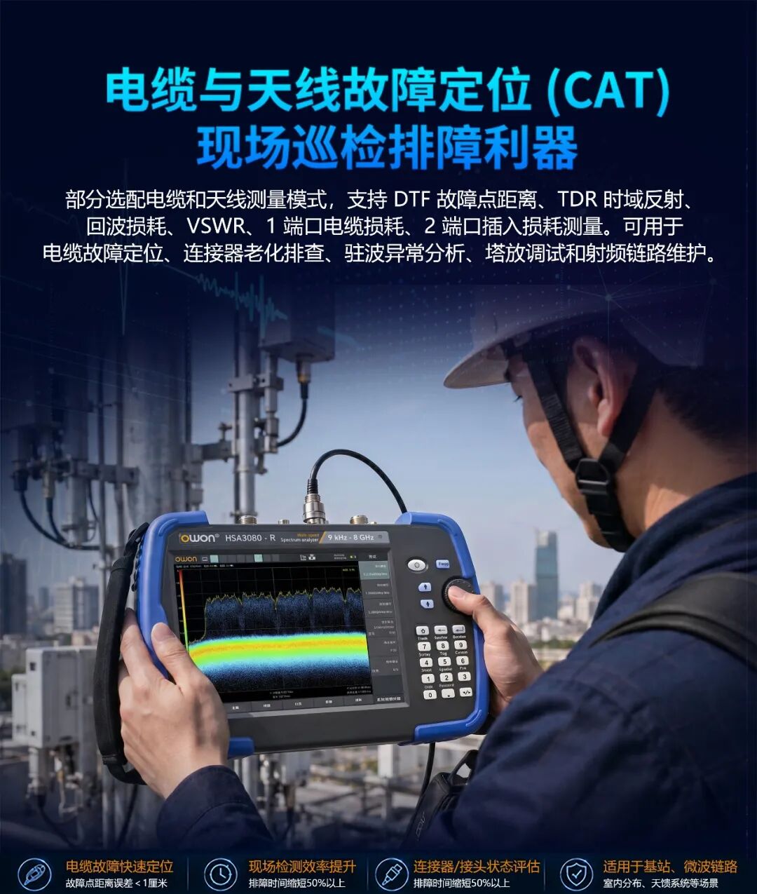 HSA3000-R系列手持实时频谱+矢量网络分析仪