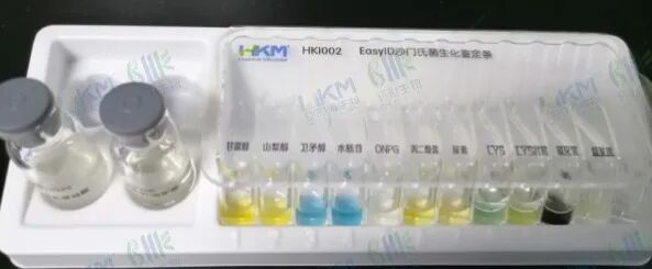 甘露醇（+）、山梨醇（+）、卫矛醇（-）、水杨苷（-）、ONPG（-）、丙二酸盐（-）、尿素（-）、赖氨酸脱羧酶（+）、硫化氢（+）、 靛基质（-）、氰化钾（-）
