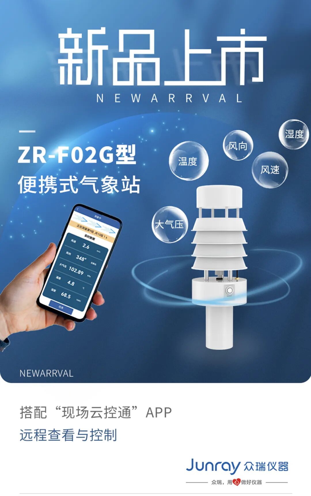 新品发布！ZR-F02G型便携式气象站