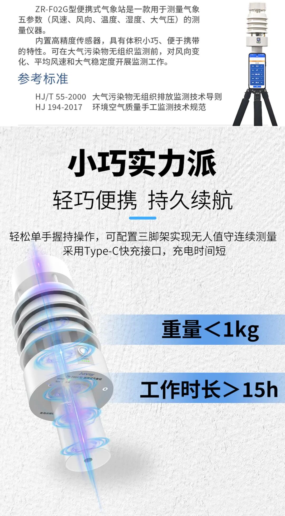 新品发布！ZR-F02G型便携式气象站