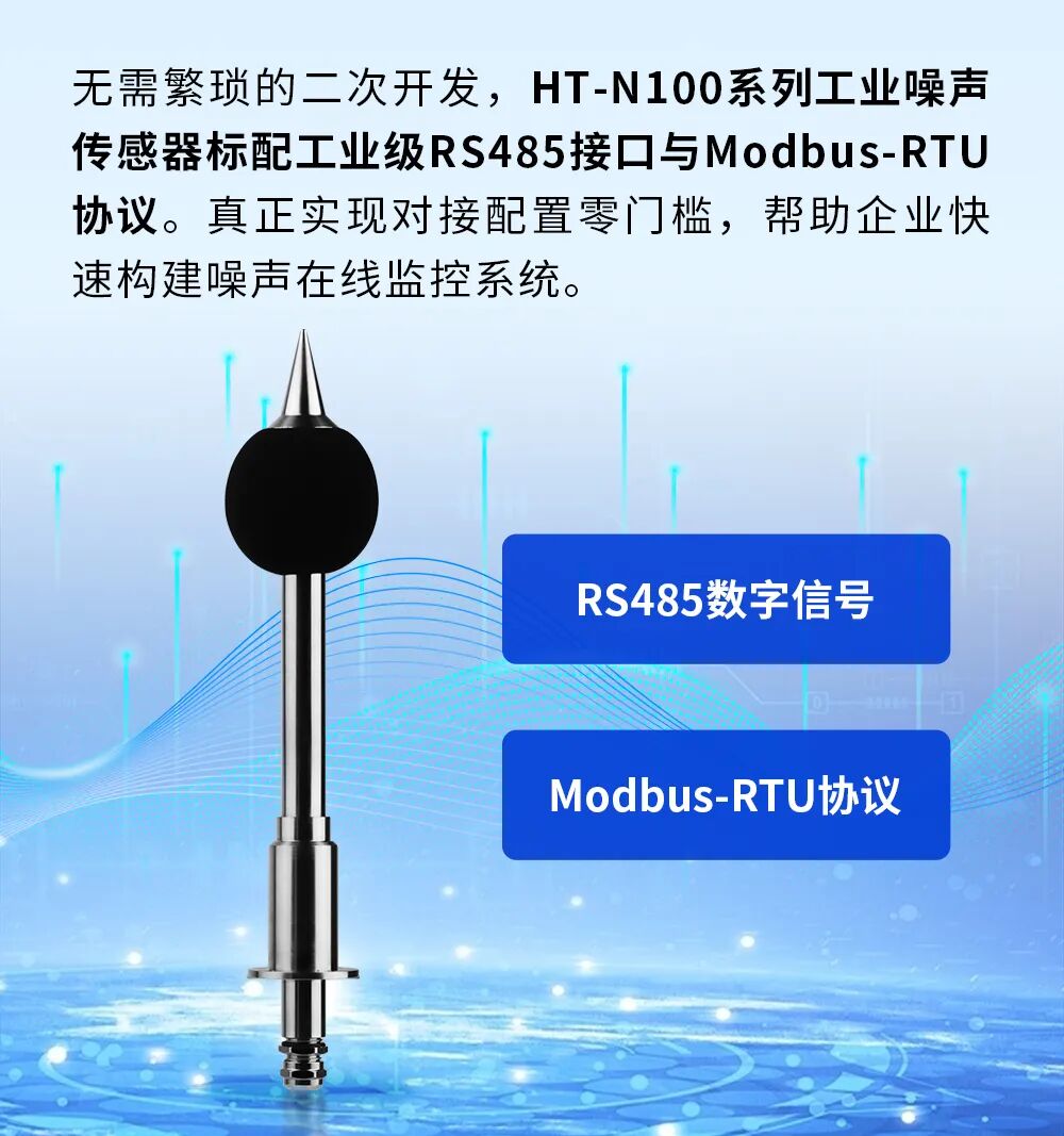 新品上市！HT-N100噪声传感器：精准声级监测，无惧严苛工况