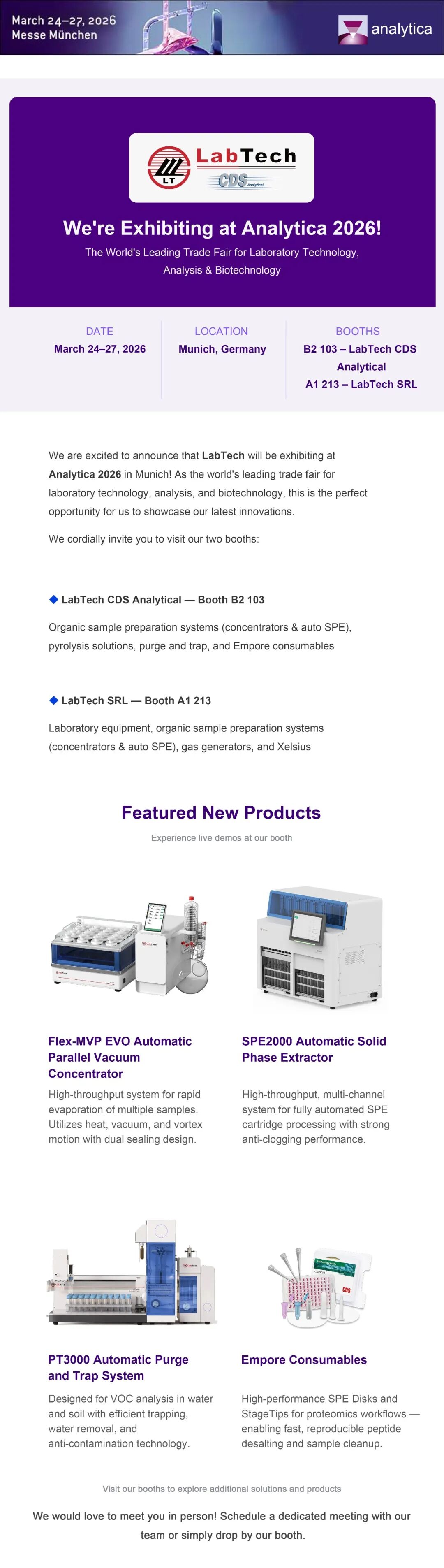慕尼黑不见不散！莱伯泰科邀您共赴Analytica 2026盛会
