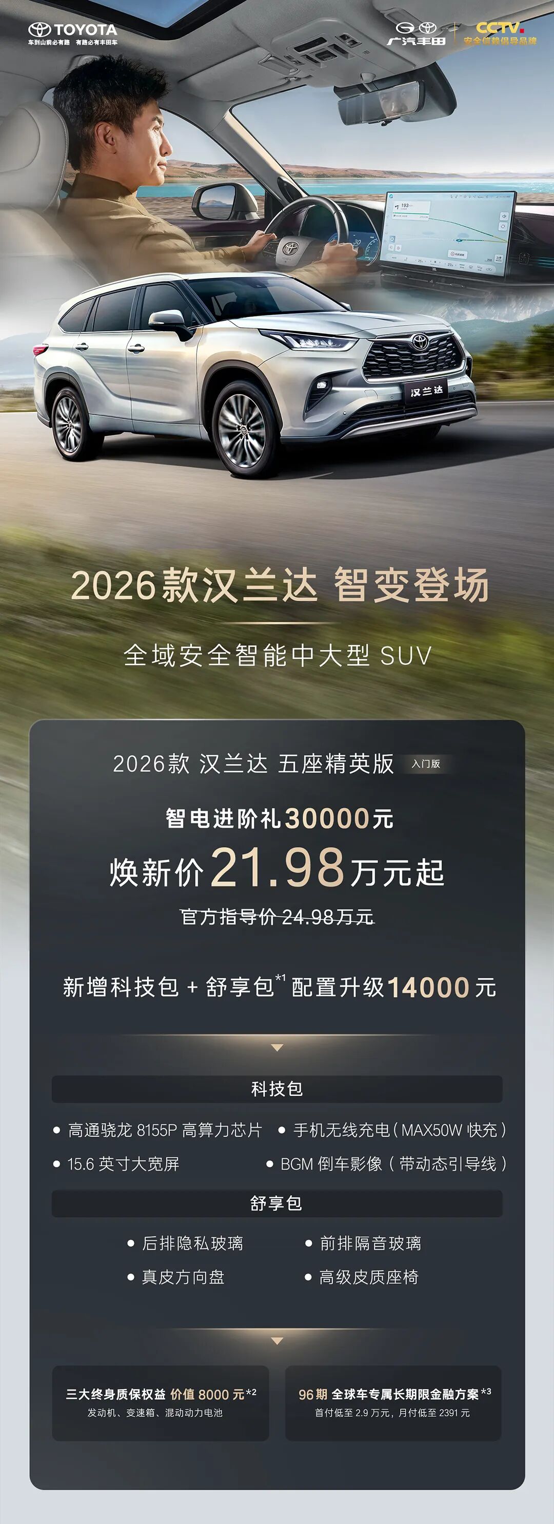 2026款丰田汉兰达上市