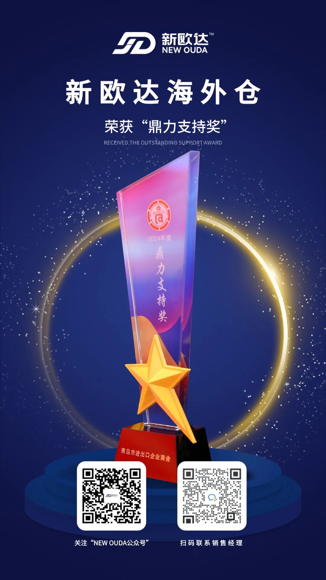 喜报 ！ 新欧达海外仓荣获青岛外贸峰会表彰！(图4)