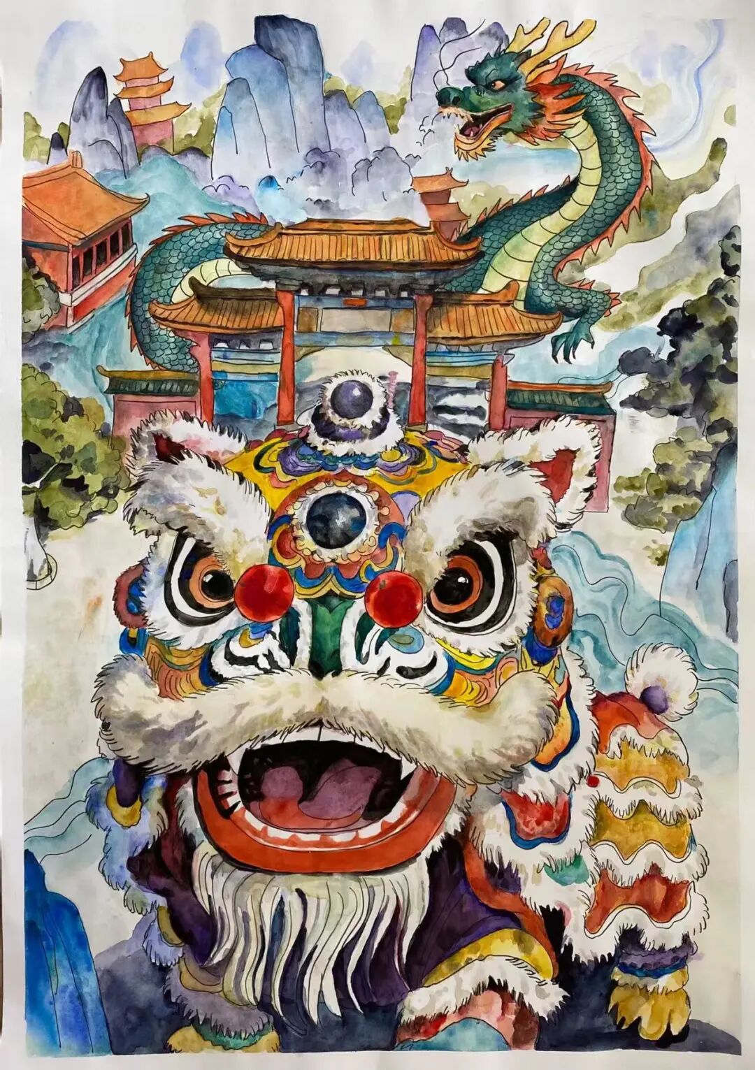 二等奖：《国庆龙狮颂山河》中附外国语学校六（3）班 黄熙桐（学生）.jpg