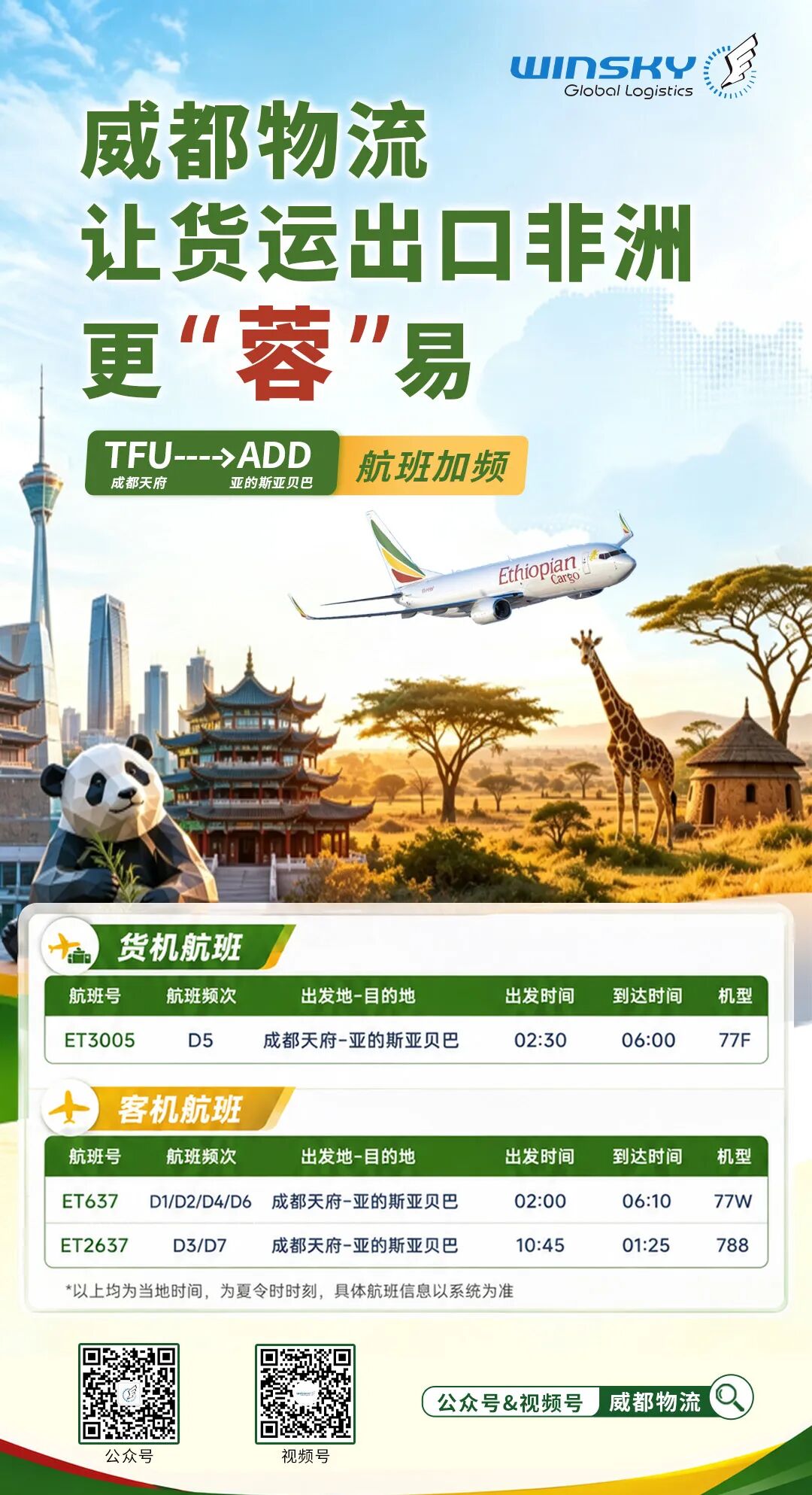 航司动态 | 成都直飞亚的斯亚贝巴航班加频！(图3)