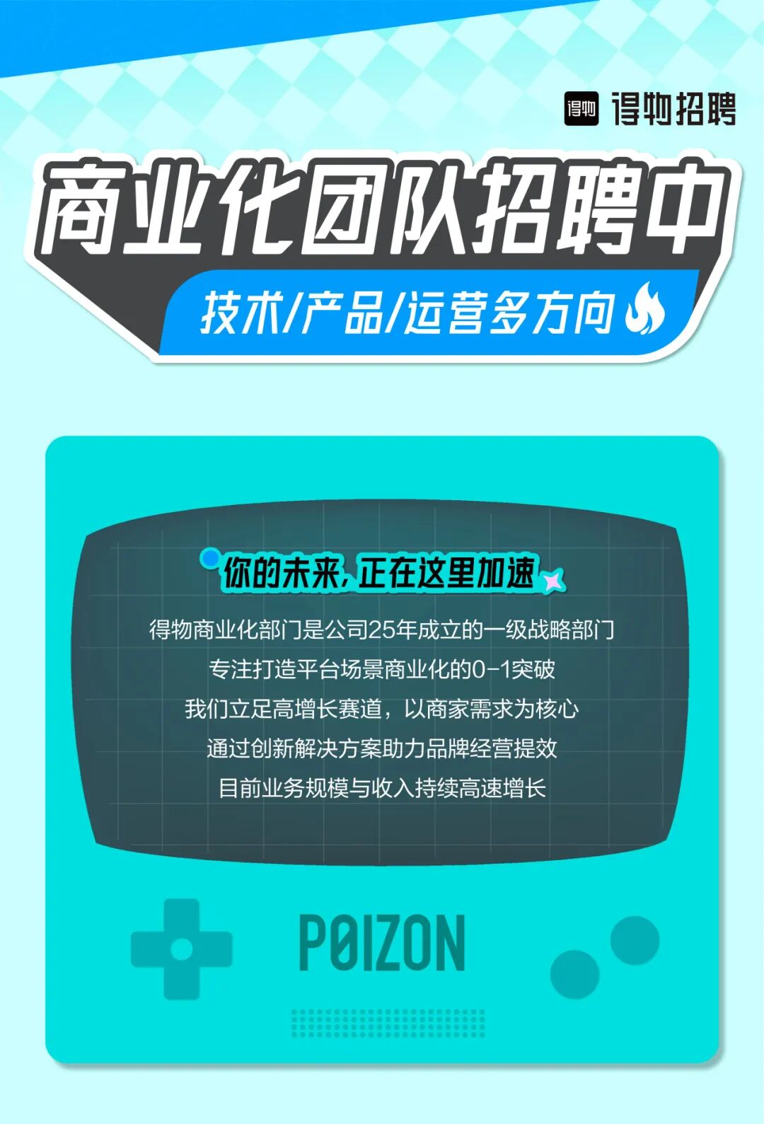 得物（知名品牌、杭州有岗）商业化团队多岗位招聘
