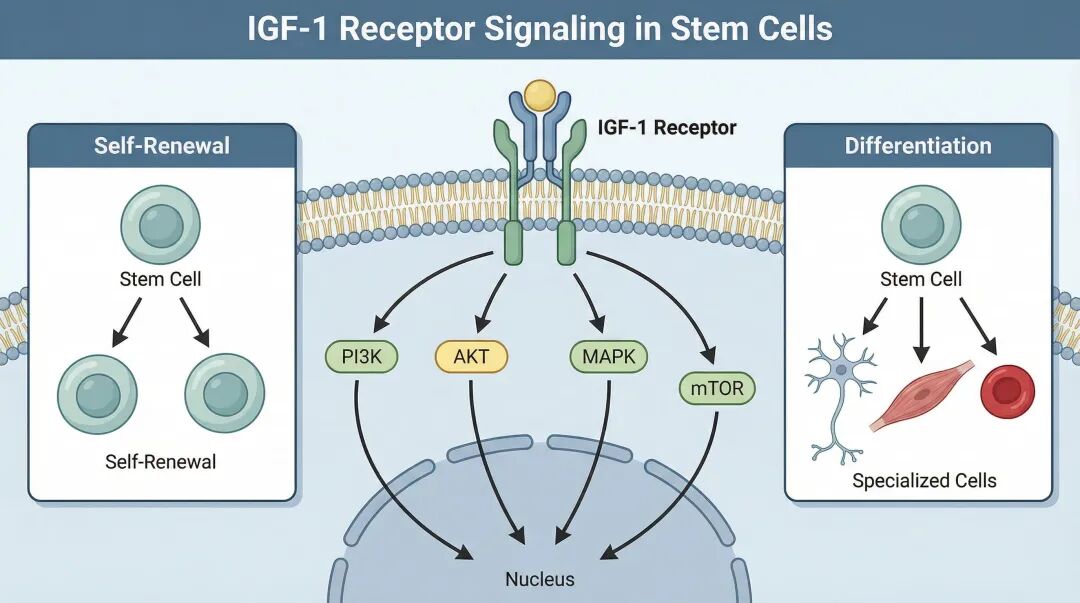 胰岛素样生长因子1受体信号传导在干细胞干性及治疗效能中的作用