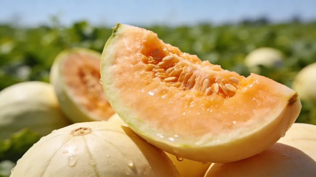 陽光下飽滿的甜瓜