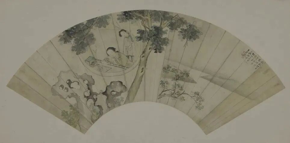 ▲《闲敲棋子落灯花》 清 燕恺 扬州博物馆藏