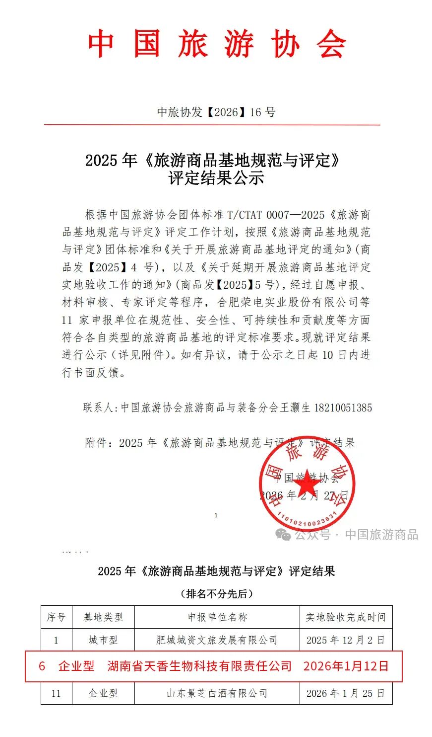 我省首家！天香生物获评国家“中国旅游商品基地”
