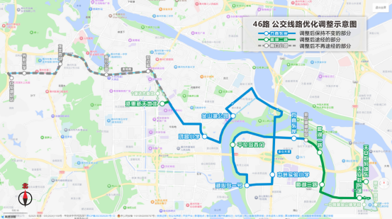 公交线路优化调整示意图