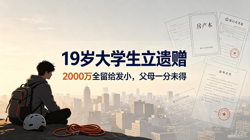 19岁少年立遗嘱赠发小2000万：遗嘱从不是老年人的专属