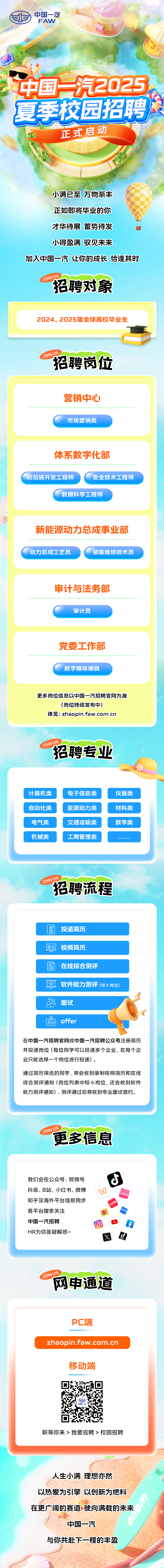 中国一汽校园招聘,招聘 | 中国一汽 | 2025年夏季校园招聘正式启动