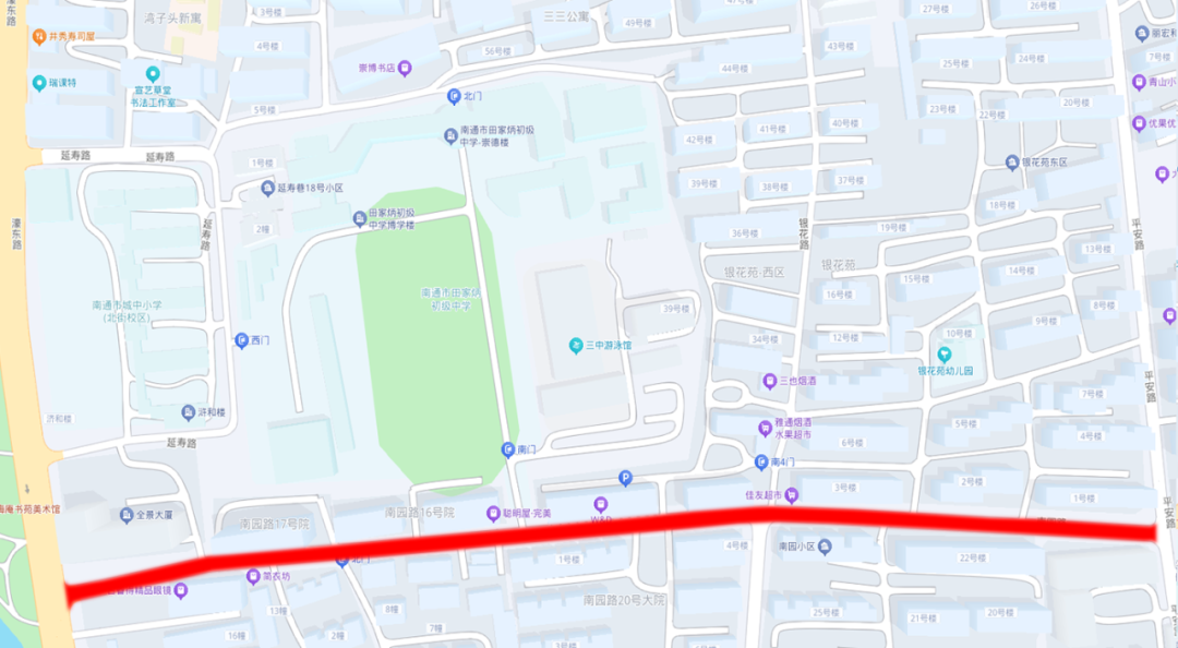 南通市第二中学考点周边道路