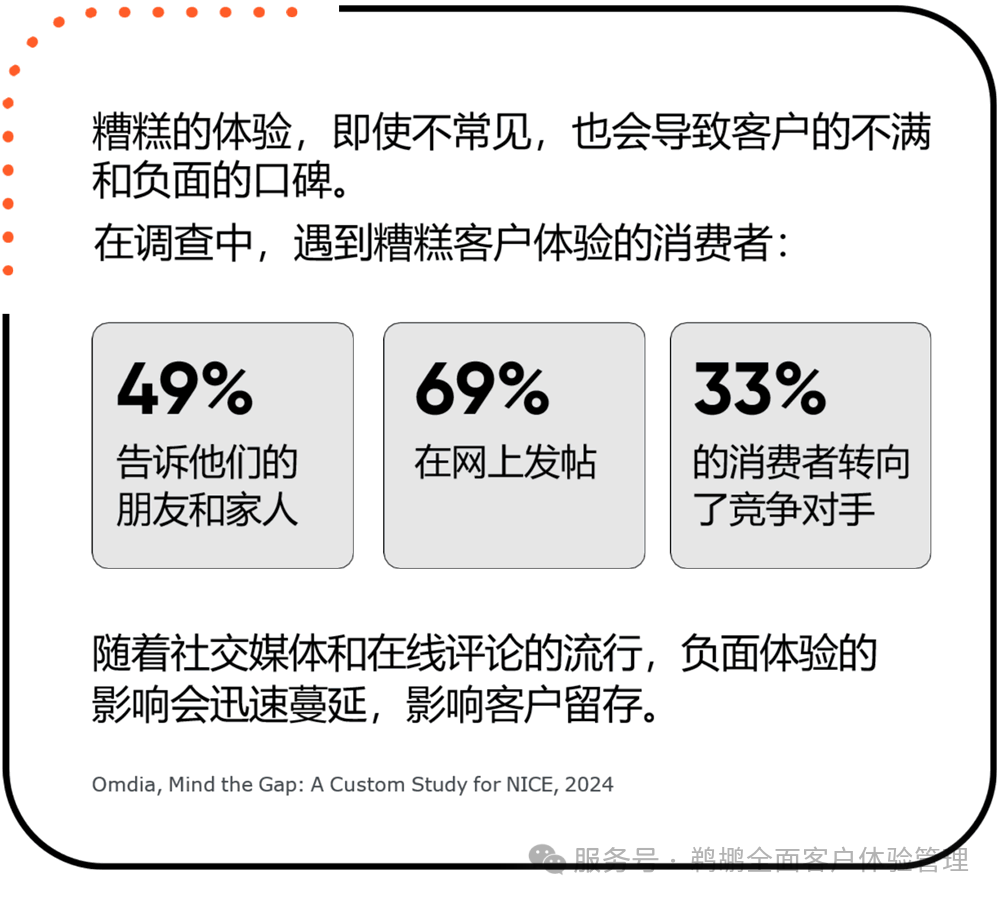 糟糕的体验会导致客户不满和负面口碑